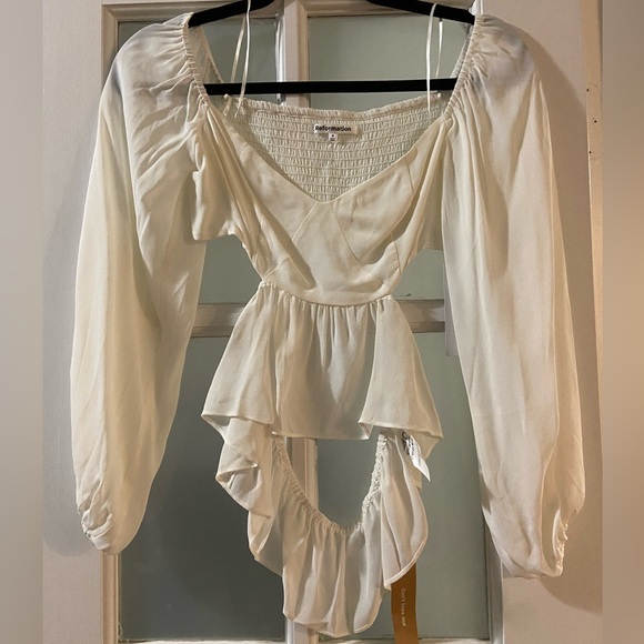 Reformation- Laraine Top, Ivory - Picture 4 of 6
